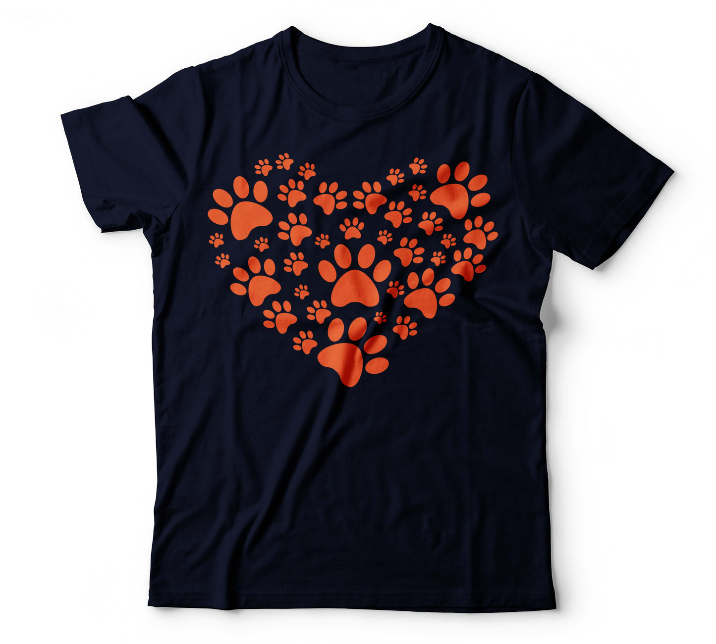 Orange Hearts Dog Paws Super Soft Gilden Tee