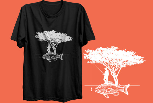 Fish under Tree Super Soft Gilden Tee