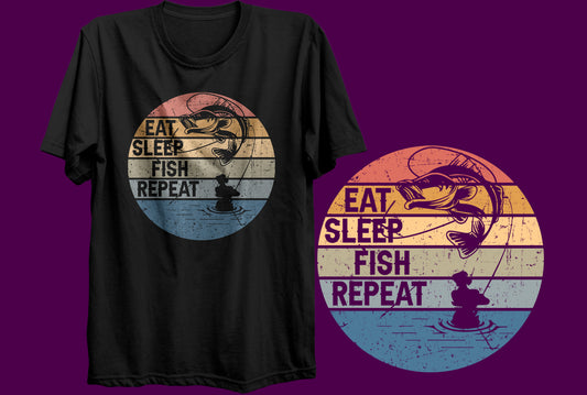 Eat Sleep Fish Super Soft Gilden Tee