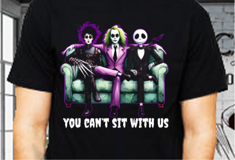 "You Cant Sit with US" Gilden Super Soft Horror Tee