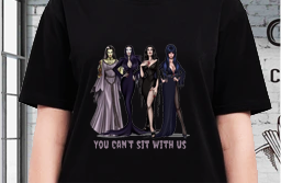 women of horror "You Cant Sit with US" Gilden Super Soft Horror Tee