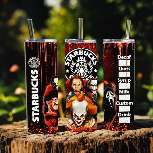 Starbies Men of Horror Full Color Design 20oz Tumbler