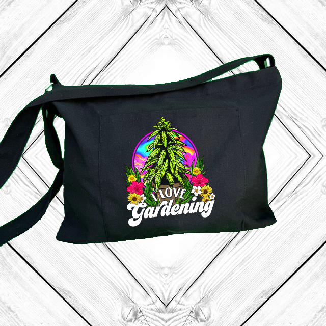 I love gardening Adjustable Strap Zippered Recycled Tote Bag