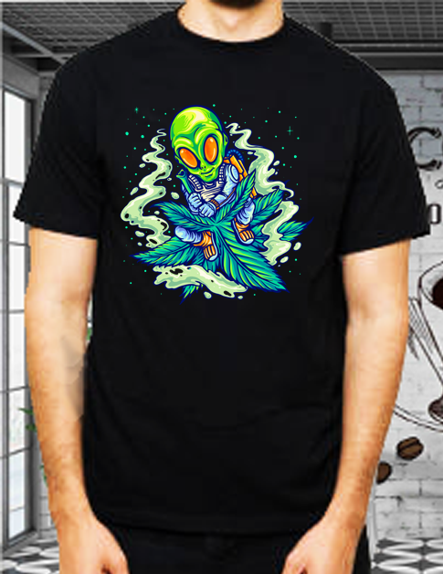 Alien Pot Rider Gilden Black Soft Tee