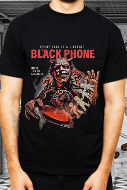 Black Phone Halftone Gilden Super Soft Horror Tee Rare Find