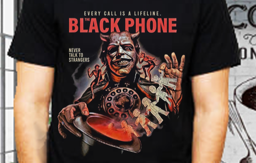 Black Phone Halftone Gilden Super Soft Horror Tee Rare Find