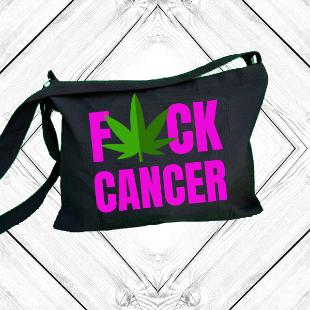 Eff Cancer Adjustable Strap Zippered Recycled Tote Bag