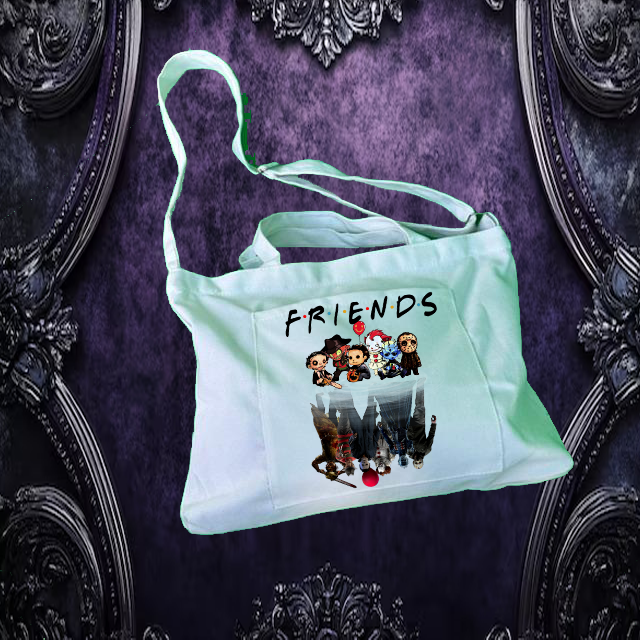 Dark friends Adjustable Strap Zippered Recycled Tote Bag