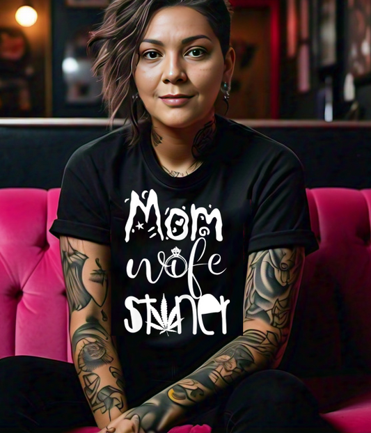 Mom wife stoner Gilden Black Soft Tee