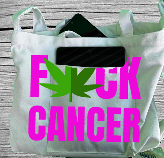 Eff Cancer Adjustable Strap Zippered Recycled Tote Bag